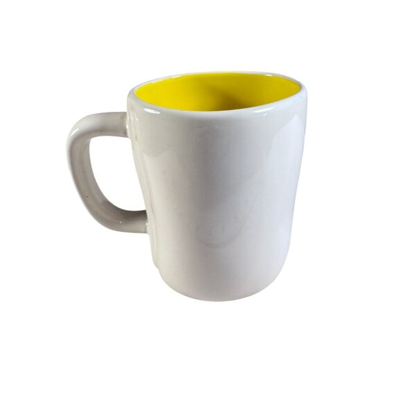 Rae Dunn White Yellow Chamomile Tea Mug 16 Oz Artisan Collection By Magenta - Picture 6 of 8